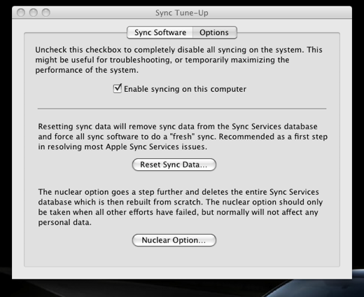 Sync Tune-Up-Options